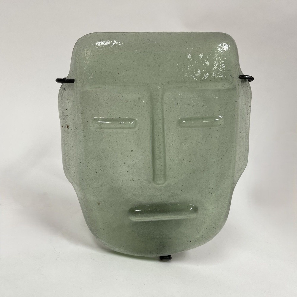 Vintage Candle Holder‎ Flat Face Male Female Faces Figure Frosted Glass Decor